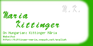 maria kittinger business card